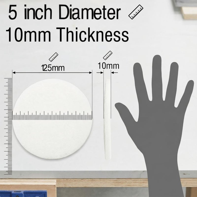 JUNLIXN 5 Inch 1200 Grit Drill Brush Scrubber Scouring Pads, 20 Pcs Hook & Loop Power Scrubber Scour for Rotary Tools, Random Orbital Sander (White) - Image 2